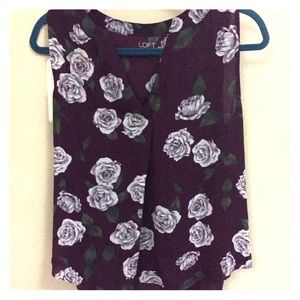 Plum floral sleeveless blouse!